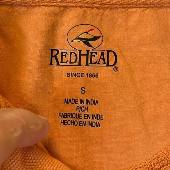 RedHead Mens Polo Shirt Small Short Sleeve Pullover Casual Striped Orange - Picture 5 of 11